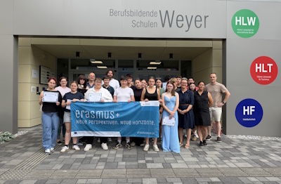Die französische Gruppe beim Abschied